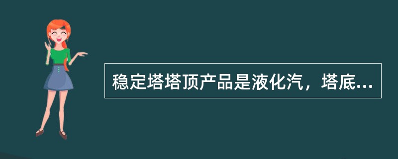 稳定塔塔顶产品是液化汽，塔底产品是腐蚀和蒸气压合格的稳定汽油。