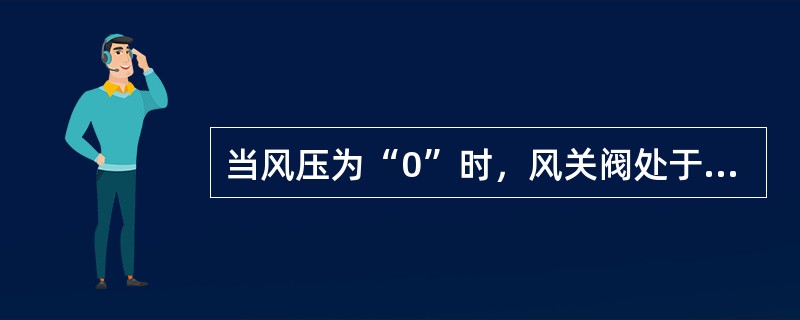 当风压为“0”时，风关阀处于全关状态。