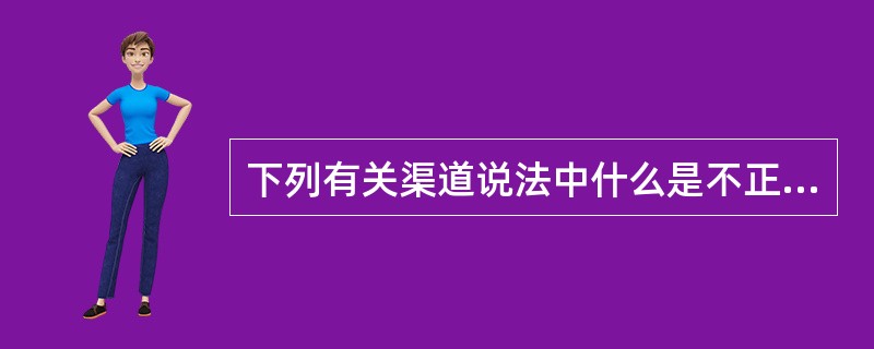 下列有关渠道说法中什么是不正确的（）。