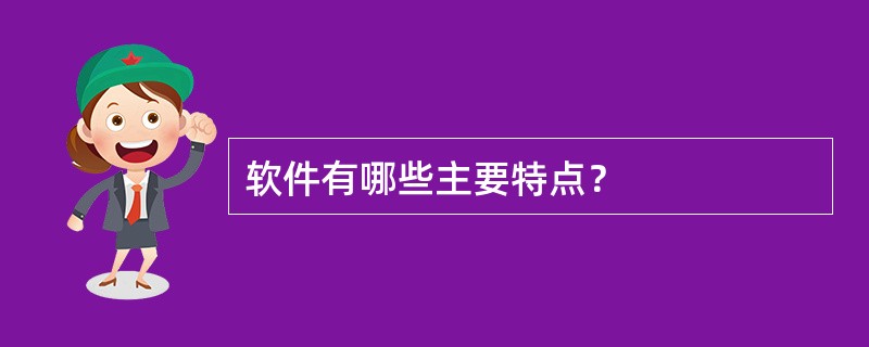 软件有哪些主要特点？