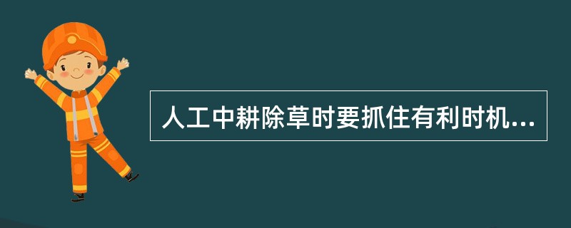 人工中耕除草时要抓住有利时机（）、除小、除彻底，不能留下小草，以免引起后患。