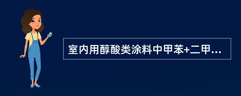 室内用醇酸类涂料中甲苯+二甲苯+乙苯限量为（）%。