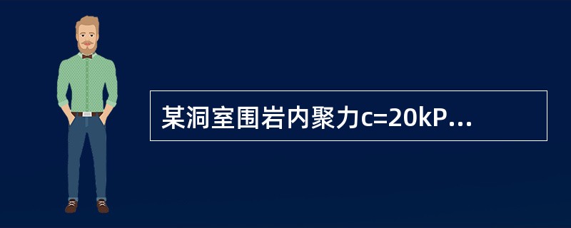 某洞室围岩内聚力c=20kPa，内摩擦角为30°，重度为21kN／m3，正方形洞