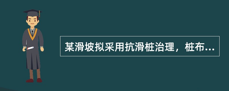 某滑坡拟采用抗滑桩治理，桩布设在紧靠第6条块的下侧，滑面为残积土，底为基岩，请按