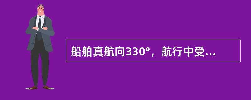 船舶真航向330°，航行中受NE风，NE流的影响，风流合压差应为（）。