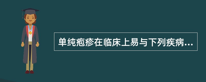 单纯疱疹在临床上易与下列疾病相混淆，除了（）。