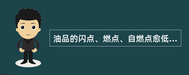 油品的闪点、燃点、自燃点愈低、愈容易燃烧，火灾的危险性愈大。（）