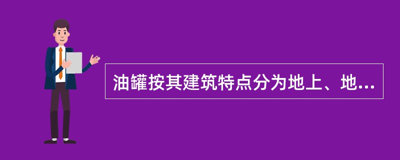 油罐按其建筑特点分为地上、地下和山洞式三种类型。（）