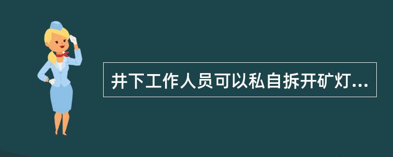 井下工作人员可以私自拆开矿灯。（）