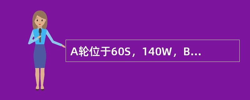 A轮位于60S，140W，B轮位于60S，160W，两船同时以15kn的航速向真