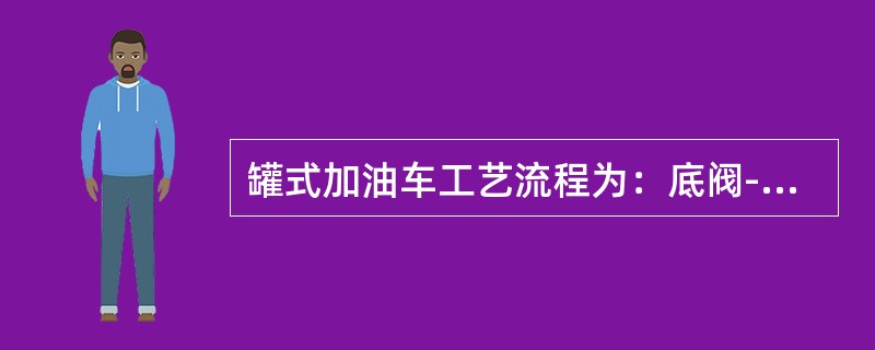 罐式加油车工艺流程为：底阀--PCV阀--离心泵--过滤分离器--文氏管（）