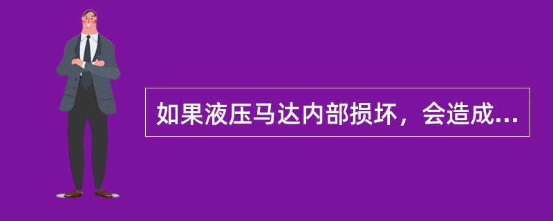 如果液压马达内部损坏，会造成马达直接不转或者转动速度慢。