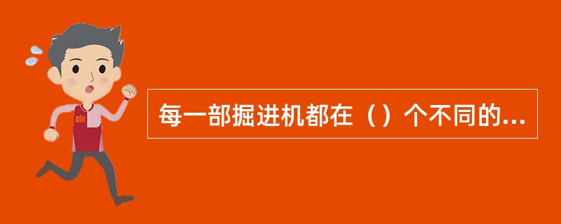 每一部掘进机都在（）个不同的位置设置了急停按钮。