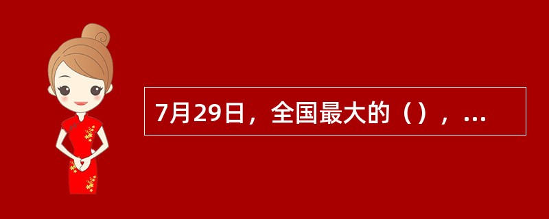 7月29日，全国最大的（），位于江苏兴化的华电太阳能发电项目总发电量突破10亿千