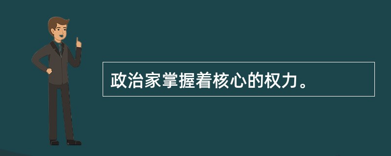 政治家掌握着核心的权力。