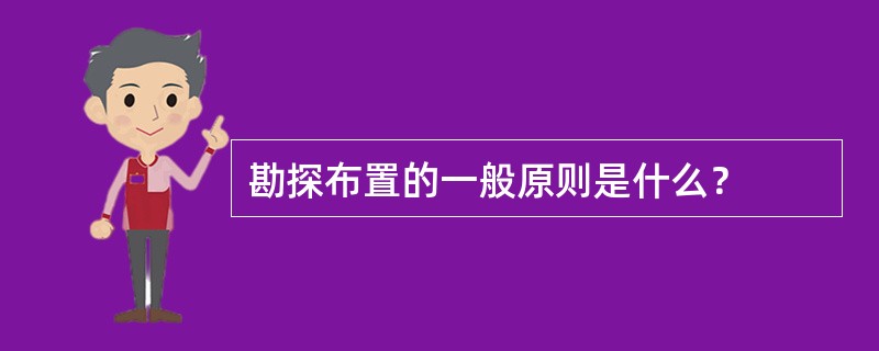 勘探布置的一般原则是什么？