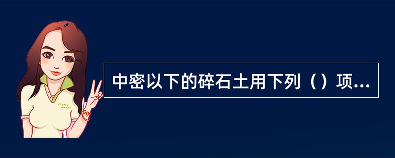 中密以下的碎石土用下列（）项进行测试。（）