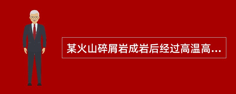 某火山碎屑岩成岩后经过高温高压作用产生重结晶，该岩石应划分成（）岩类。（）