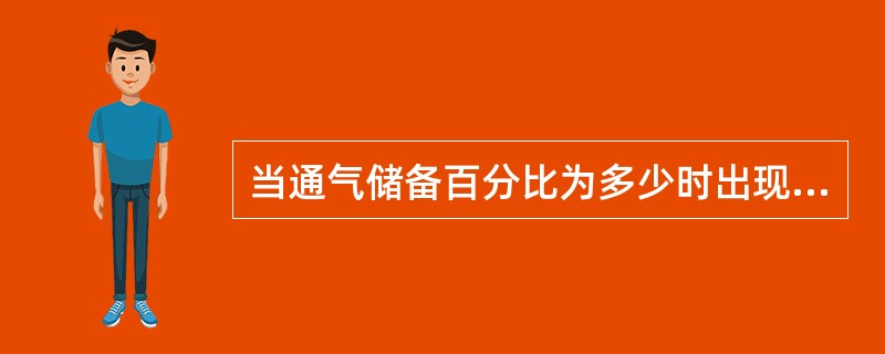 当通气储备百分比为多少时出现气急（）