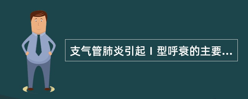 支气管肺炎引起Ⅰ型呼衰的主要发病环节是（）