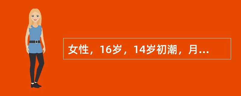 女性，16岁，14岁初潮，月经期第1天下腹痛最剧，持续2～3天缓解，伴恶心、呕吐