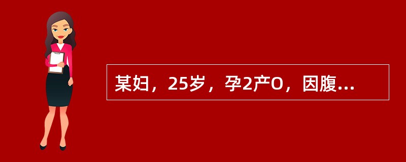 某妇，25岁，孕2产O，因腹痛伴肛门坠胀8小时入院。既往月经正常，末次月经8月2