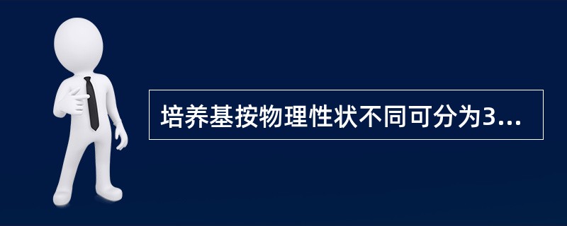 培养基按物理性状不同可分为3种（）。