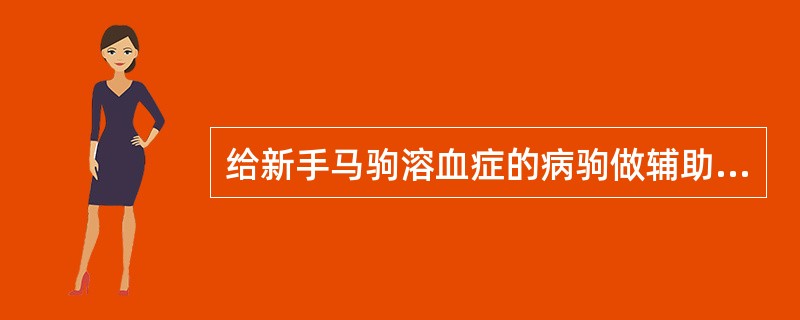 给新手马驹溶血症的病驹做辅助治疗时，最好静脉滴注（）。