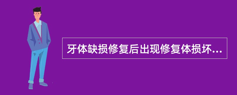 牙体缺损修复后出现修复体损坏，可能是下列哪项原因？（）
