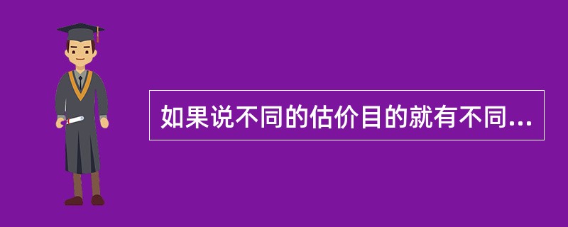 如果说不同的估价目的就有不同的估价结果，这与市场价值标准有矛盾吗？