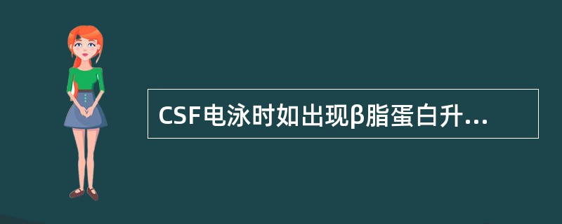 CSF电泳时如出现β脂蛋白升高常提示（）