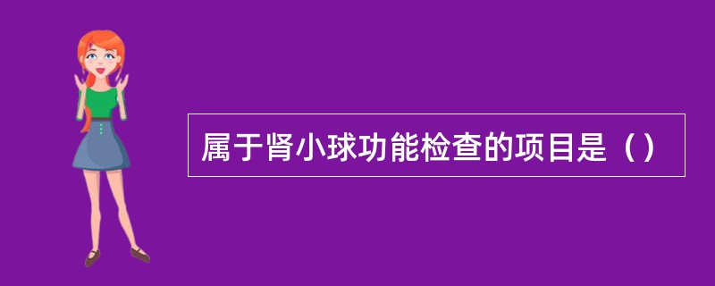 属于肾小球功能检查的项目是（）
