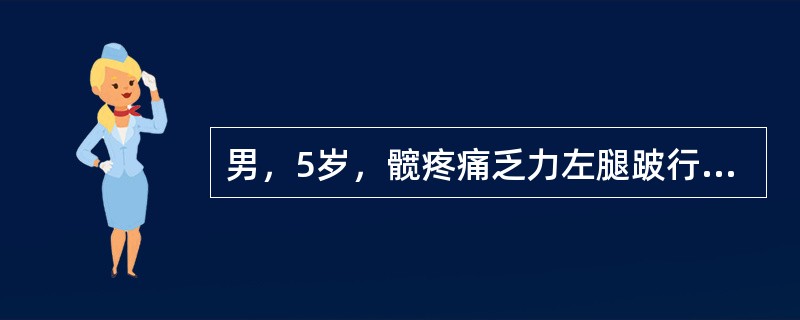 男，5岁，髋疼痛乏力左腿跛行5个月，请结合图像，选出最可能的诊断（）