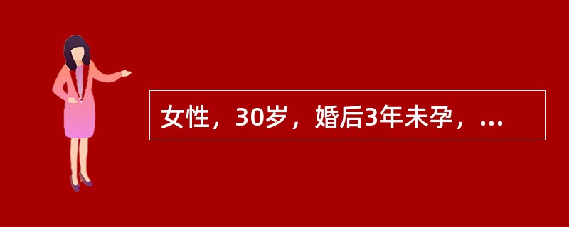 女性，30岁，婚后3年未孕，月经规则，近2年出现进行性痛经，曾行输卵管通液检查显