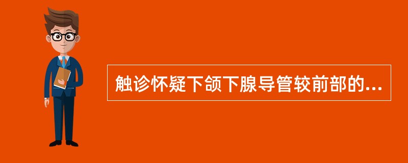 触诊怀疑下颌下腺导管较前部的涎石，应该首选以下哪种检查方法（）