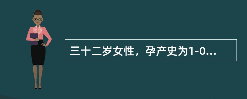 三十二岁女性，孕产史为1-0-2-1，曾患慢性肝炎，现停经64天，门诊检查诊断为