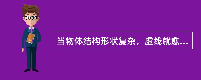 当物体结构形状复杂，虚线就愈多，为此，对物体上不可见的内容结构形状采用（）来表示