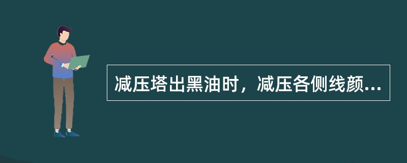 减压塔出黑油时，减压各侧线颜色都变深。