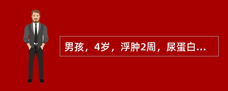 男孩，4岁，浮肿2周，尿蛋白，考虑单纯性肾病，下列哪项实验室要求不符合该病的表现