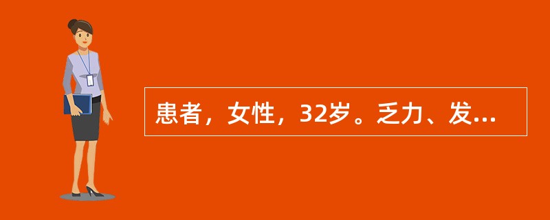 患者，女性，32岁。乏力、发热、食欲下降，腕关节、掌指关节疼痛、肿胀，不能触压，