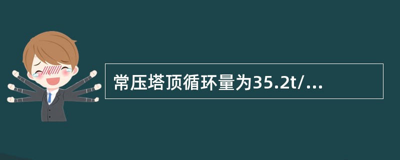 常压塔顶循环量为35.2t/h，抽出温度为176℃，焓值为432.63kJ/㎏，