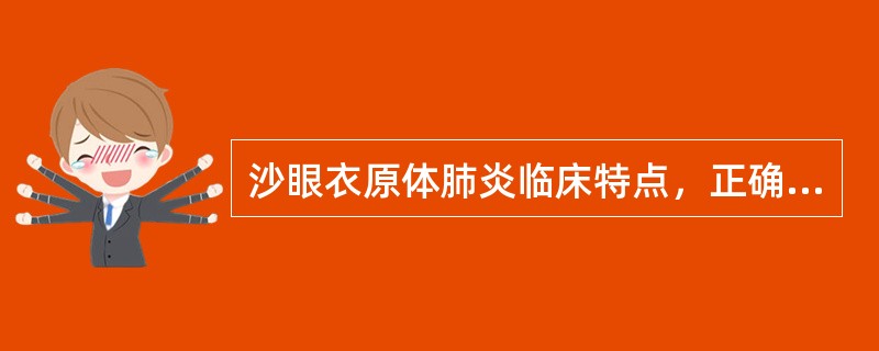 沙眼衣原体肺炎临床特点，正确的是（）