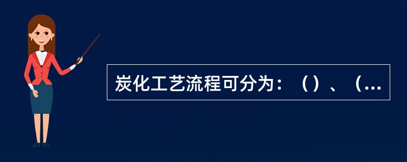 炭化工艺流程可分为：（）、（）、（）、（）和（）。