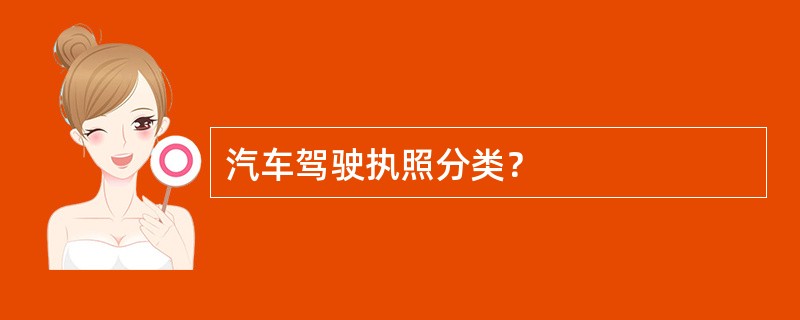 汽车驾驶执照分类？