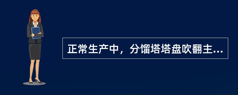 正常生产中，分馏塔塔盘吹翻主要有（）现象。