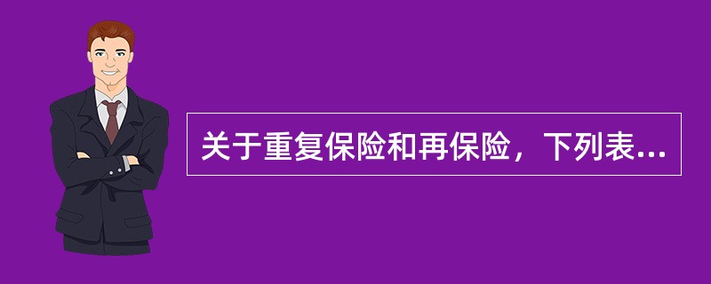 关于重复保险和再保险，下列表述正确的是：（）