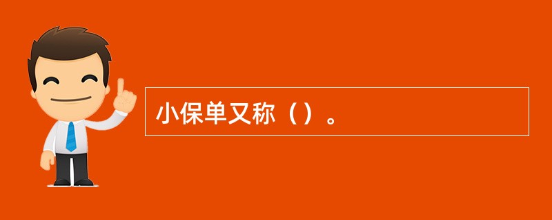 小保单又称（）。