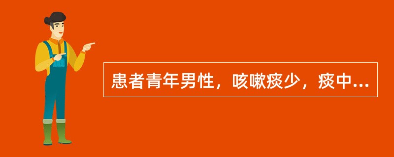 患者青年男性，咳嗽痰少，痰中带血，血色鲜红，两颧红赤，口干咽燥，潮热盗汗，舌质红