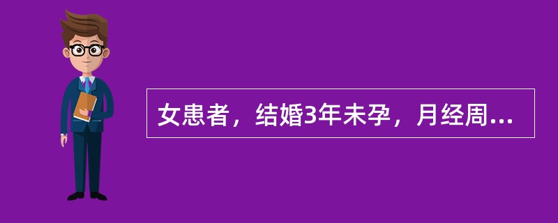 女患者，结婚3年未孕，月经周期基本正常，量少色红，无血块，形体消瘦，腰腿酸软，头