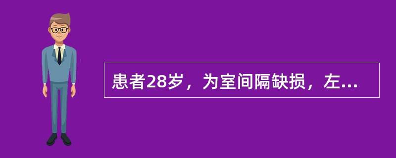 患者28岁，为室间隔缺损，左向右分流，用彩色多普勒技术检查分流血流，对仪器的调节